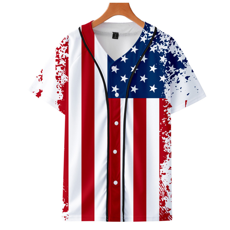 Streetwear Brand In Usa - アメリカ国旗スカルイーグル野球 Tシャツヒップホップシャツカジュアル 3D シャツ Tシャツ原宿ストリート Tシャツブランド服