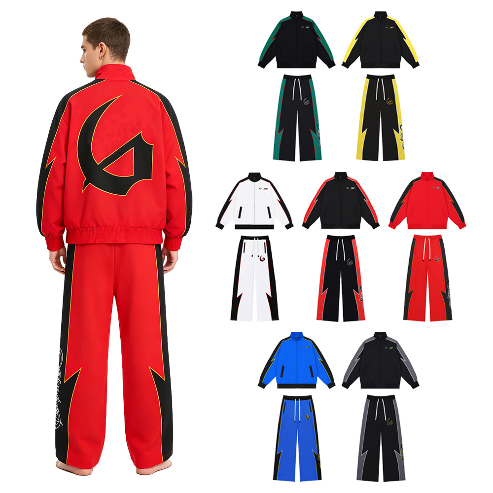 Streetwear Zipper - Y2k ストリートウェア メンズ セット ツーピース ジッパー
