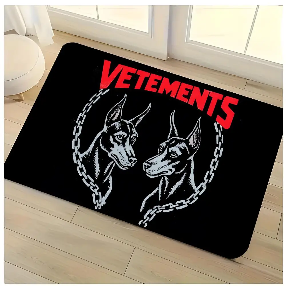 Streetwear Brand Rugs - 高級ストリートウェアファッションブランド V-Vetements フロアマット 洗える 吸水性フランネルドアマット 滑り止め