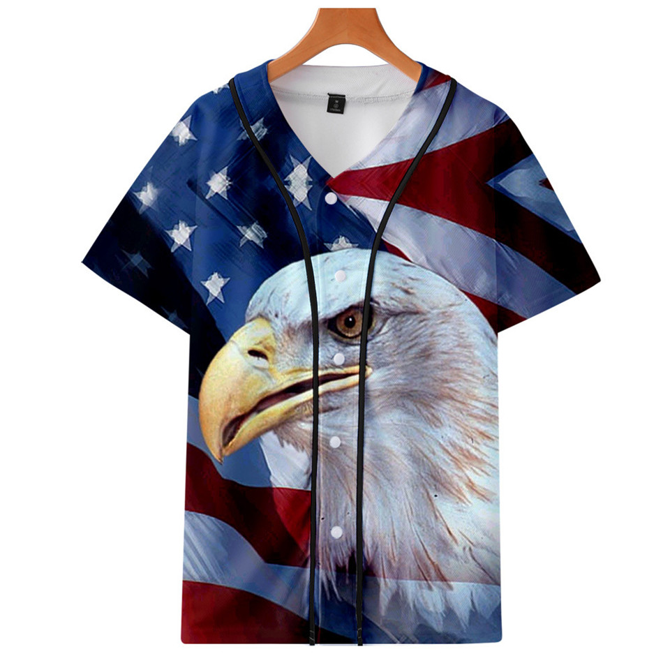 アメリカ国旗スカルイーグル野球 Tシャツヒップホップシャツカ - Streetwear Brand In Usa のレビューと価格