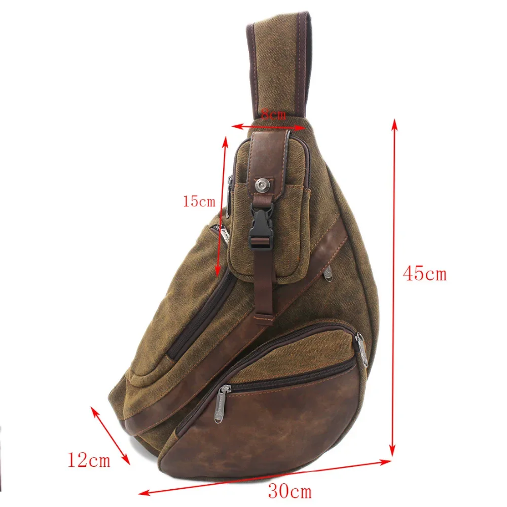 高品質男性キャンバススリングチェストデイパックバックパック旅 - Streetwear Brand Backpack のレビューと価格