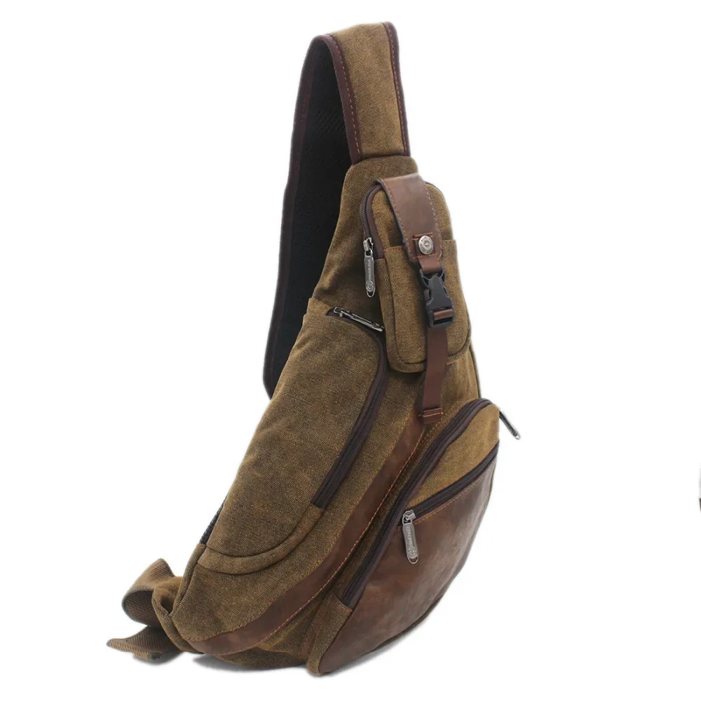 高品質男性キャンバススリングチェストデイパックバックパック旅 - Streetwear Brand Backpack のレビューと価格