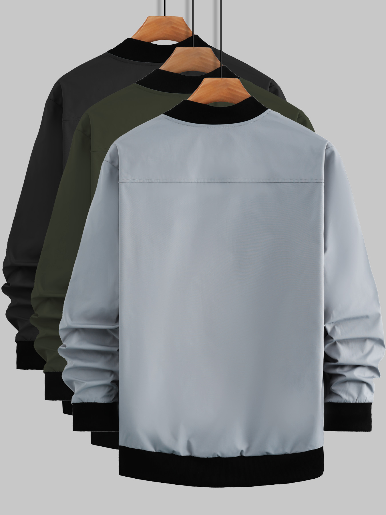 メンズジップアップベースボールジャケット、トレンドのマッチン - Streetwear Zipper のレビューと価格