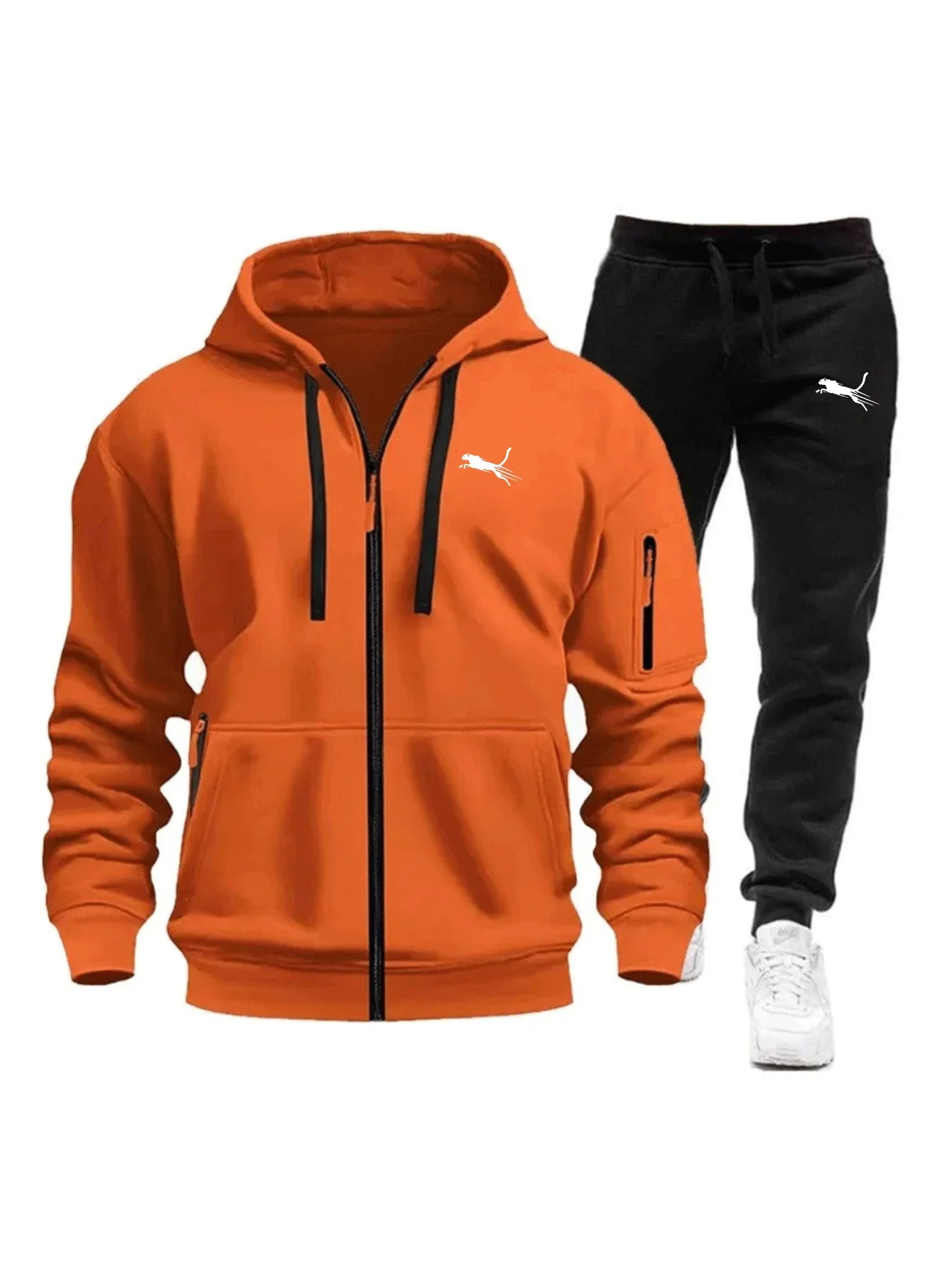 メンズカジュアルスウェットスーツ デイリージッパーフーディー - Streetwear Zipper のレビューと価格